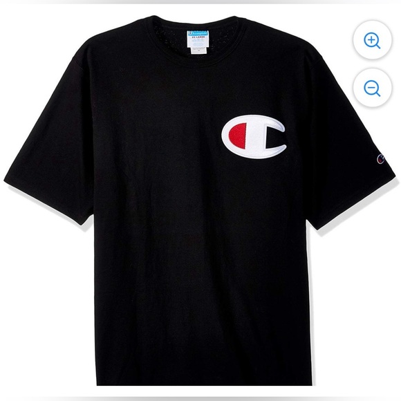 Champion BIG C Black T-Shirt + Black Jogger Sweatpants 2 Piece Set FULL OUTFIT - Picture 3 of 12